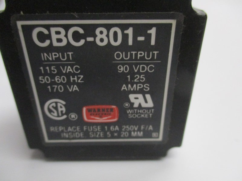 WARNER ELECTRIC CBC-801-1 115VAC 1.25A NSNP