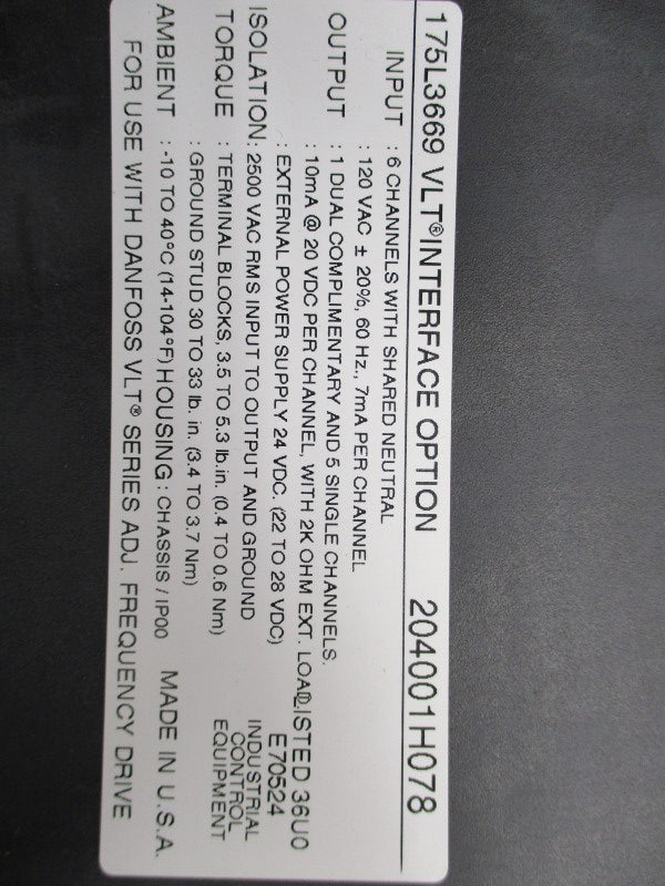 DANFOSS 175L3669 NSNP