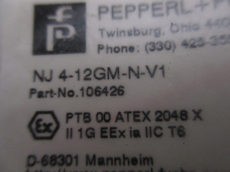 PEPPERL+FUCHS NJ4-12GM-N-V1 106426 NSMP