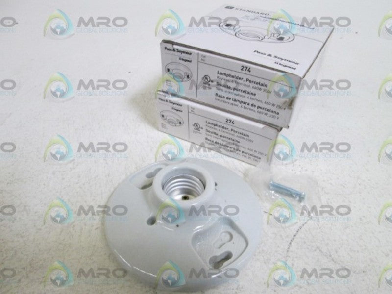 LOT OF 2 PASS & SEYMOUR LEGRAND LAMPHOLDER 274 NSMP