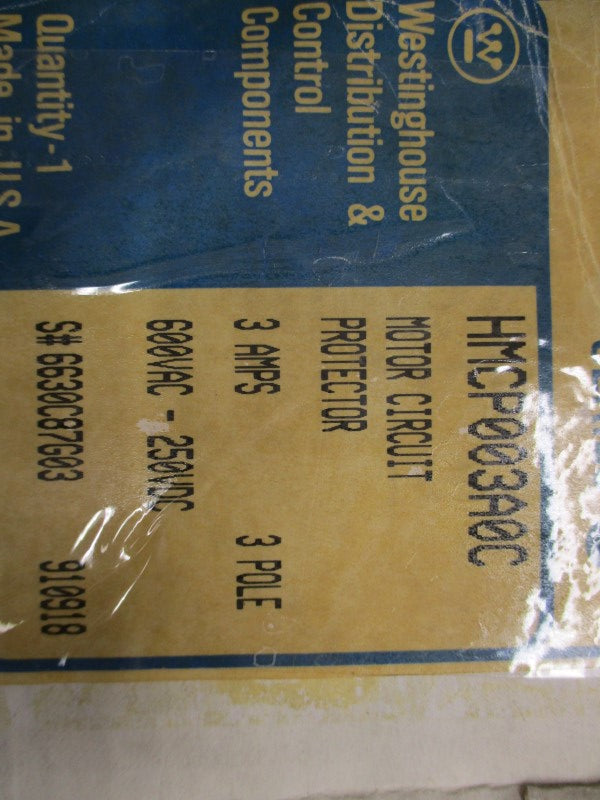 WESTINGHOUSE HMCP003A0C SER. C 600VAC 3A NSMP