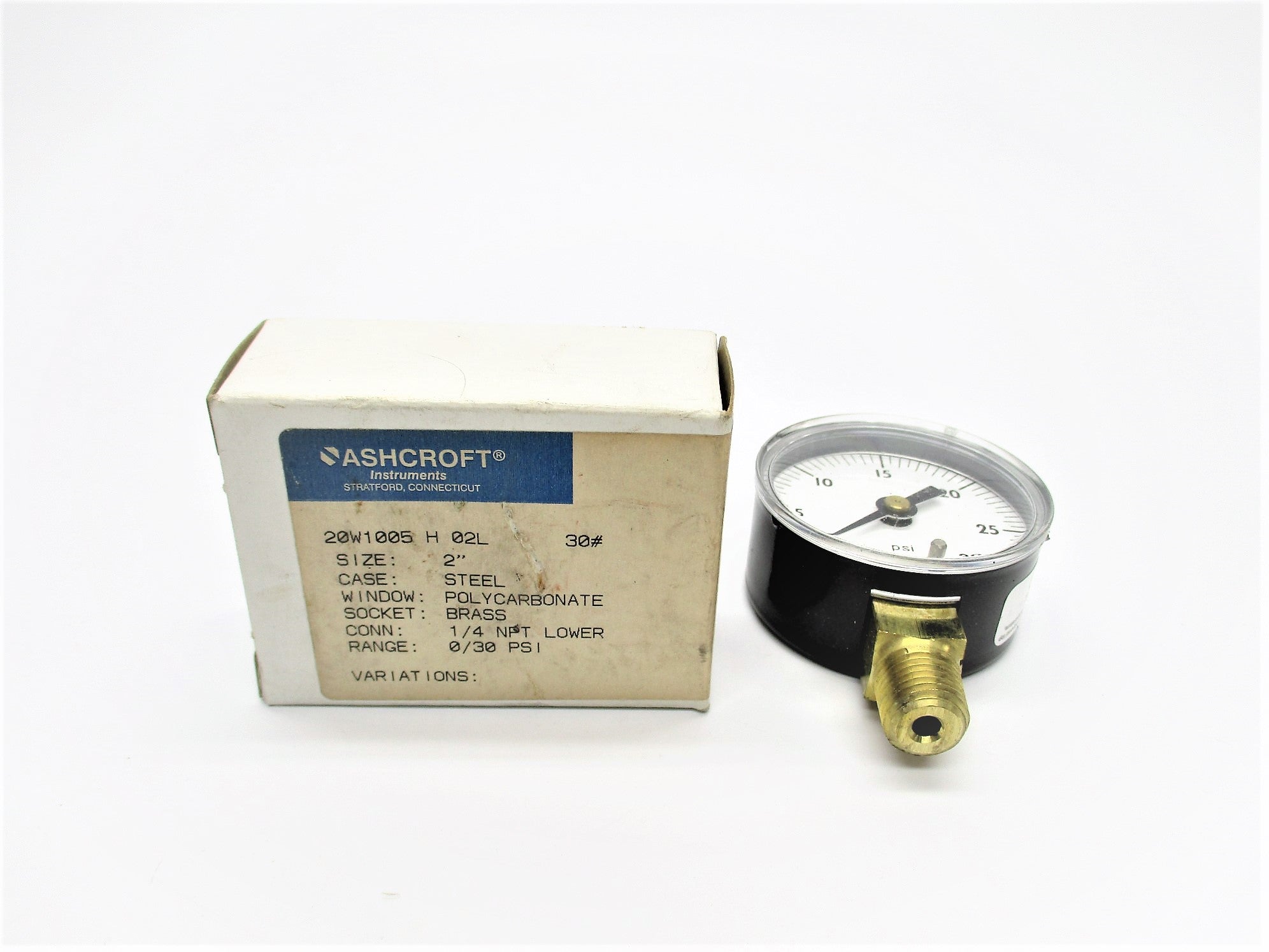 ASHCROFT 20W1005H02L30 0-30PSI NSMP