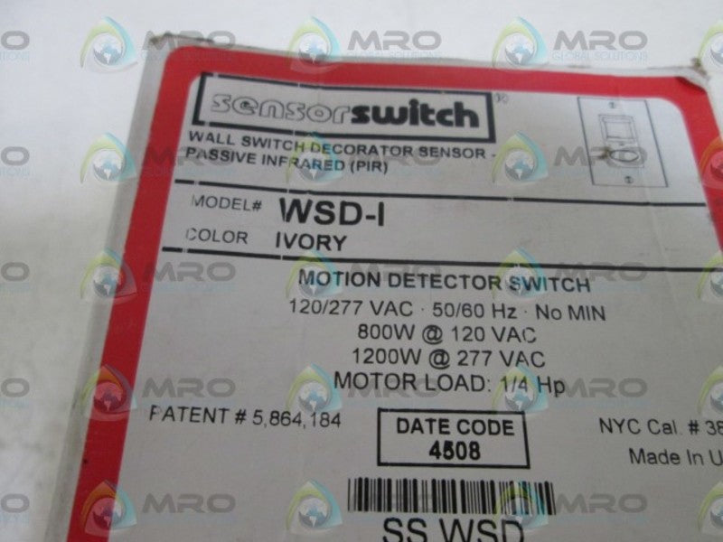 SENSOR SWITCH WSD-I MOTION DETECTOR SWITCH IVORY NSMP