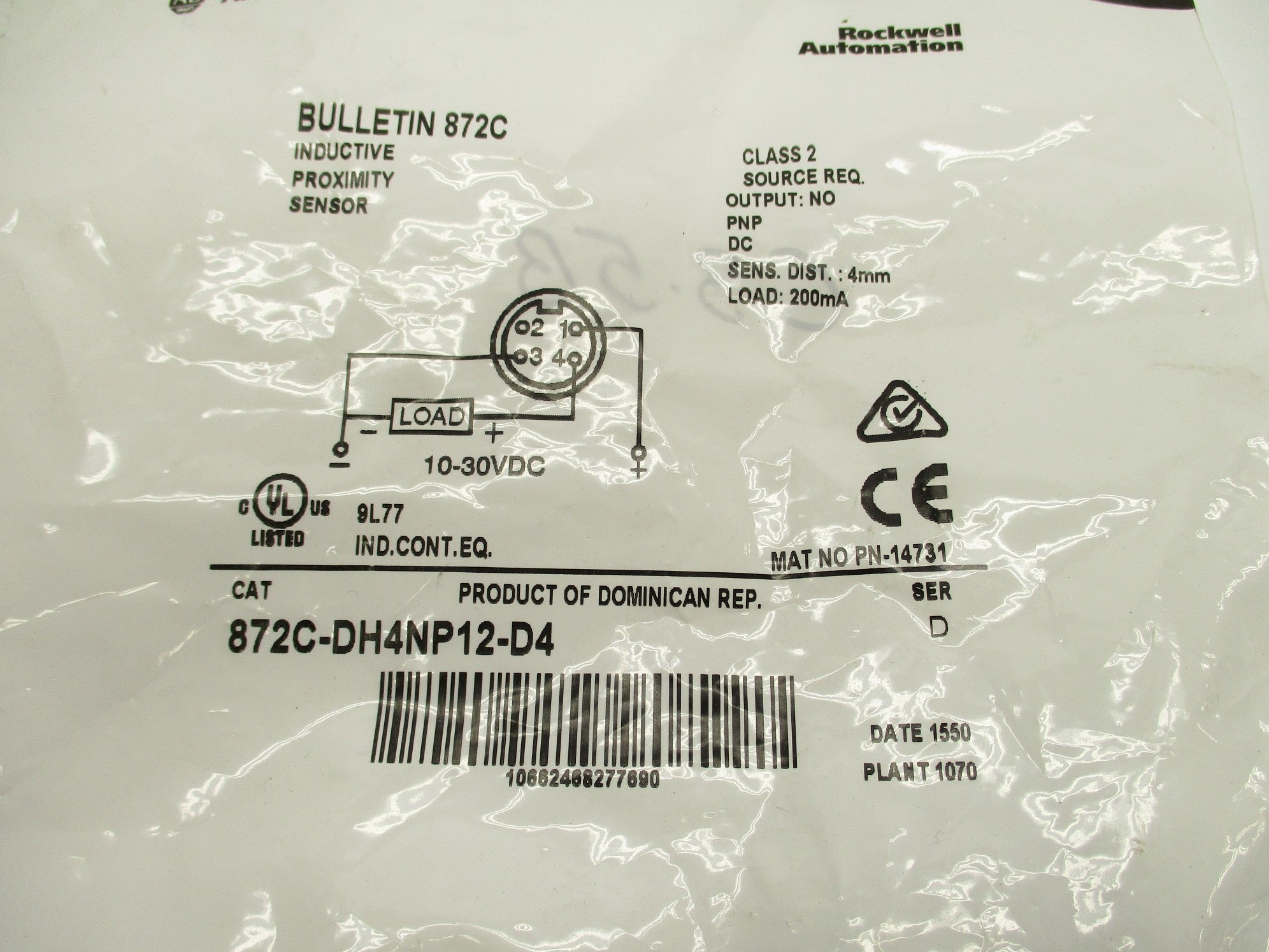 ALLEN BRADLEY 872C-DH4NP12-D4 SER. D NSMP