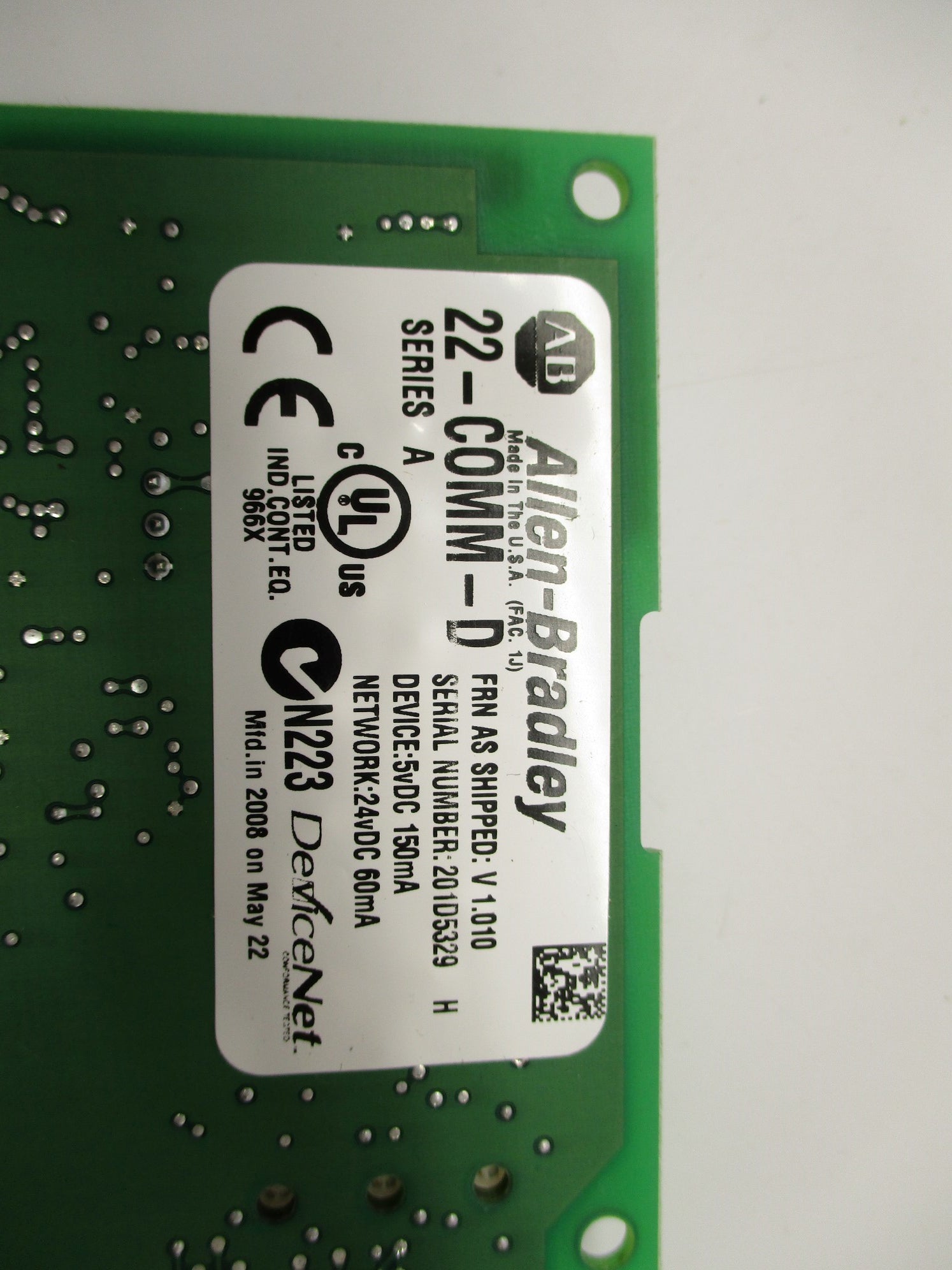 ALLEN BRADLEY 22-COMM-D SER. A F/W V1.010 NSNP