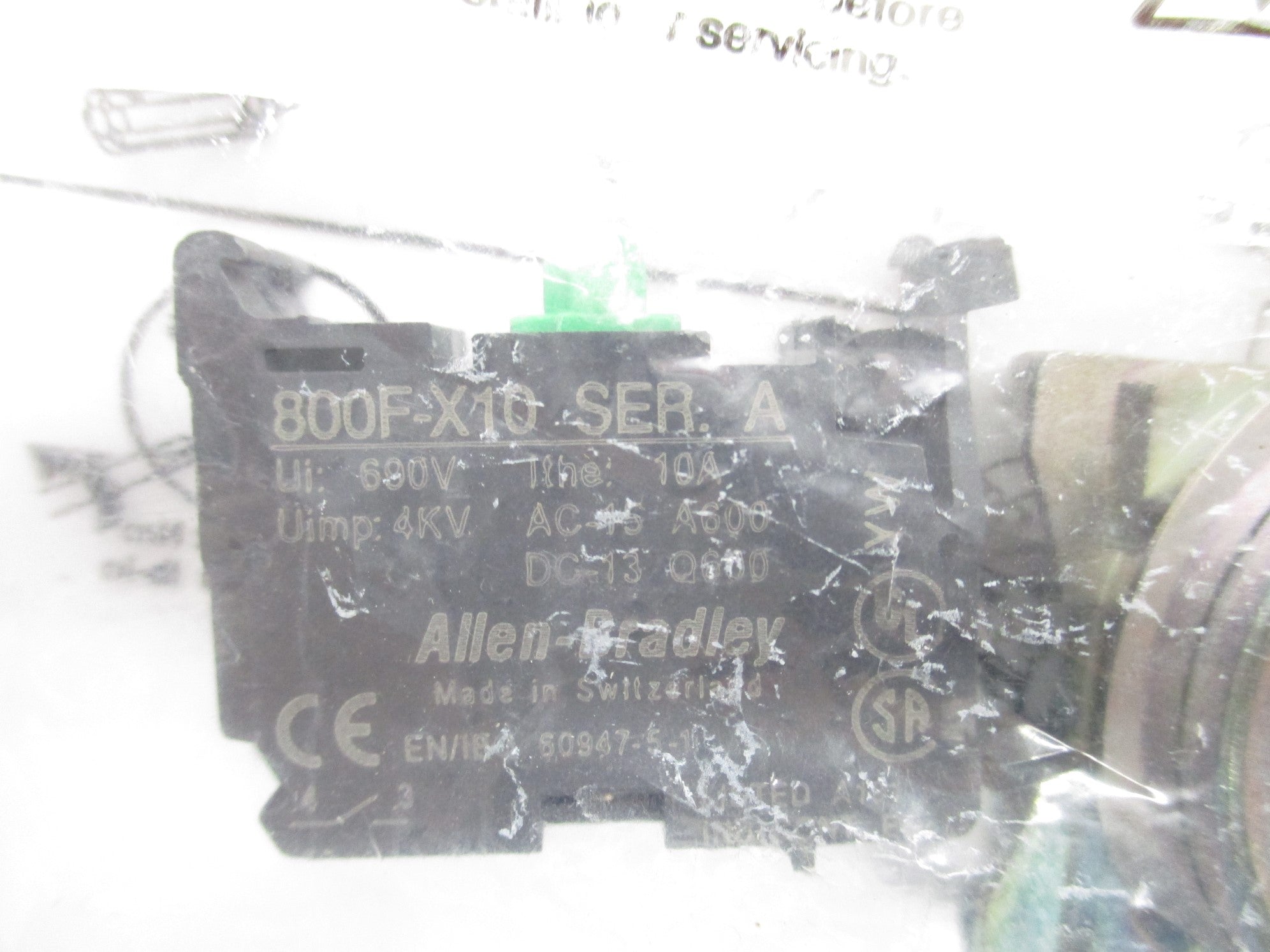 ALLEN BRADLEY 800F-MX10 SER. A NSMP