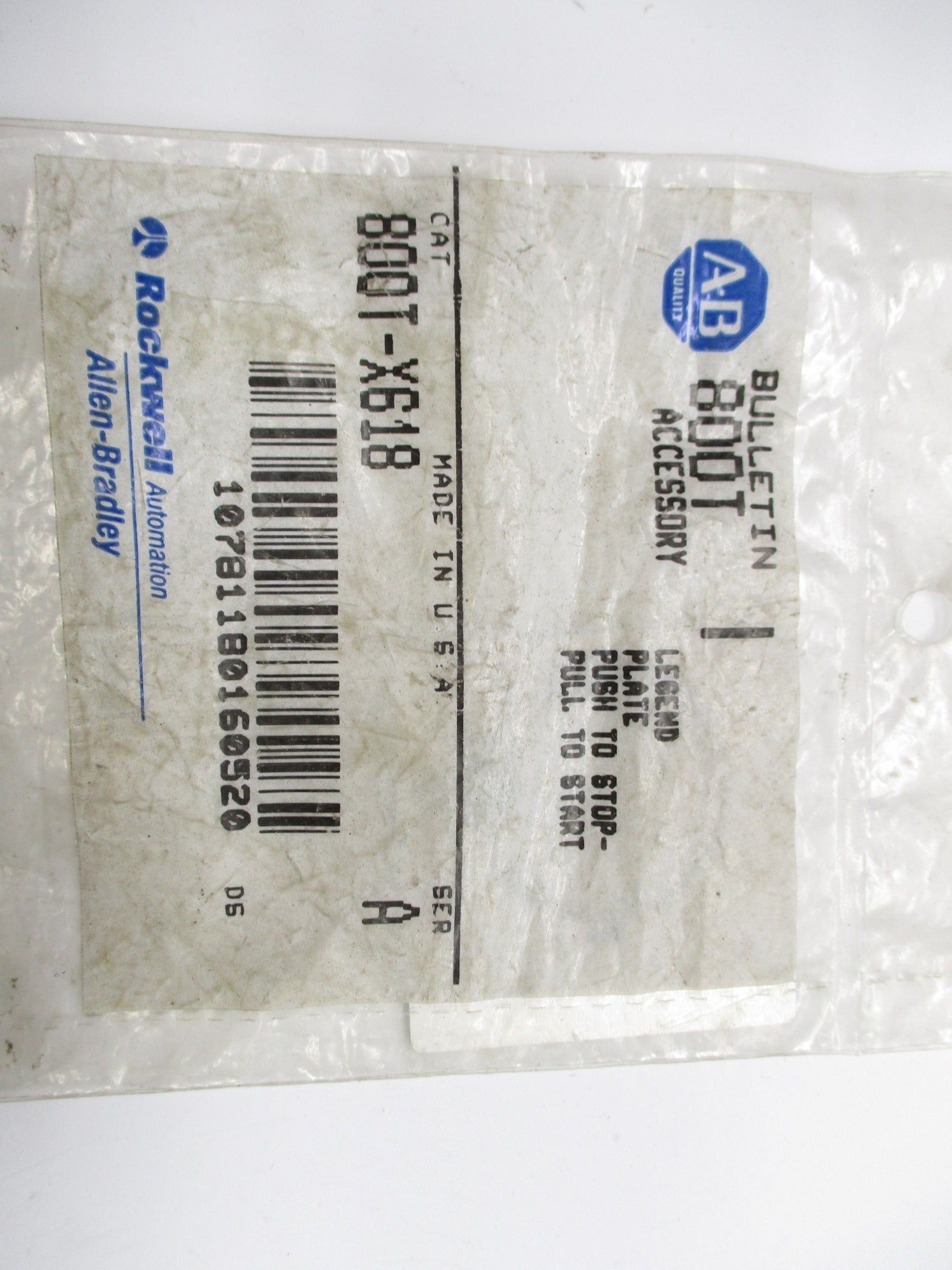 INDUSTRIAL SPARE PART 800T-X618 SER. A NSMP
