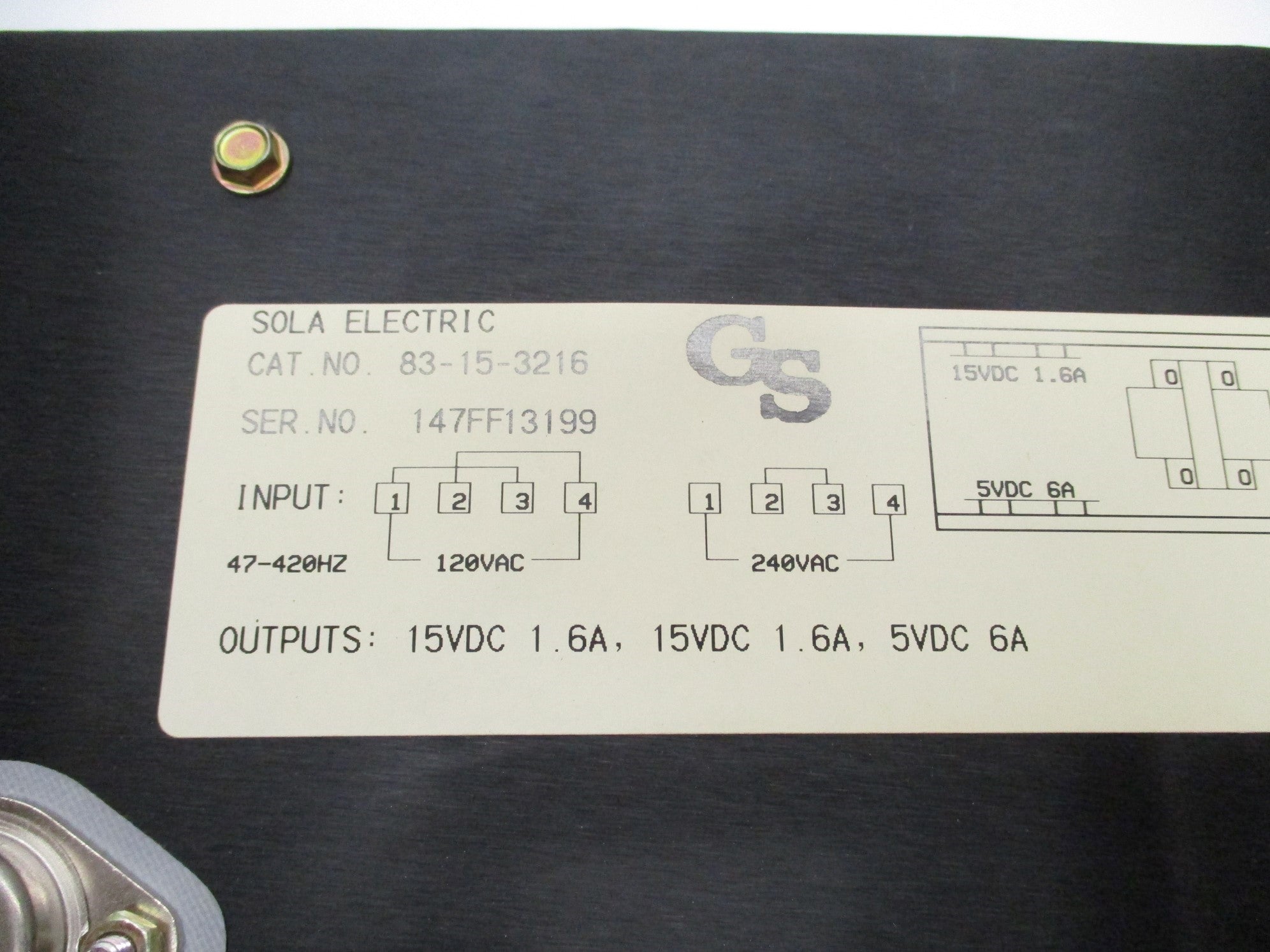SOLA 83-15-3216 120/240VAC 6A NSMP