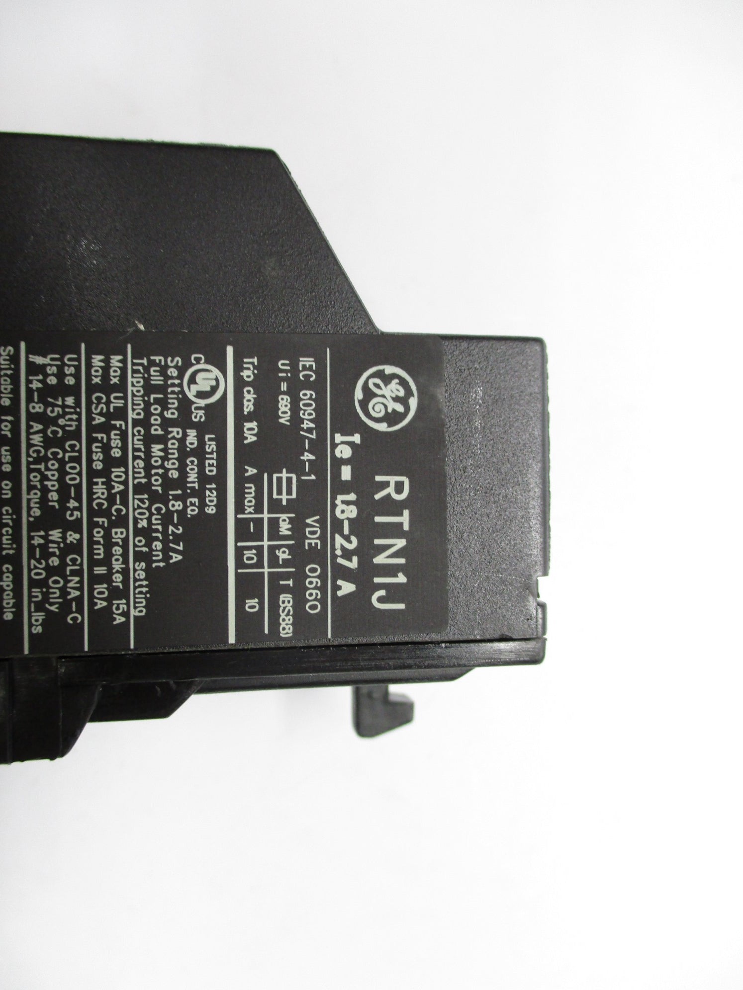 GENERAL ELECTRIC RTN1J 690V 1.8-2.7A NSMP