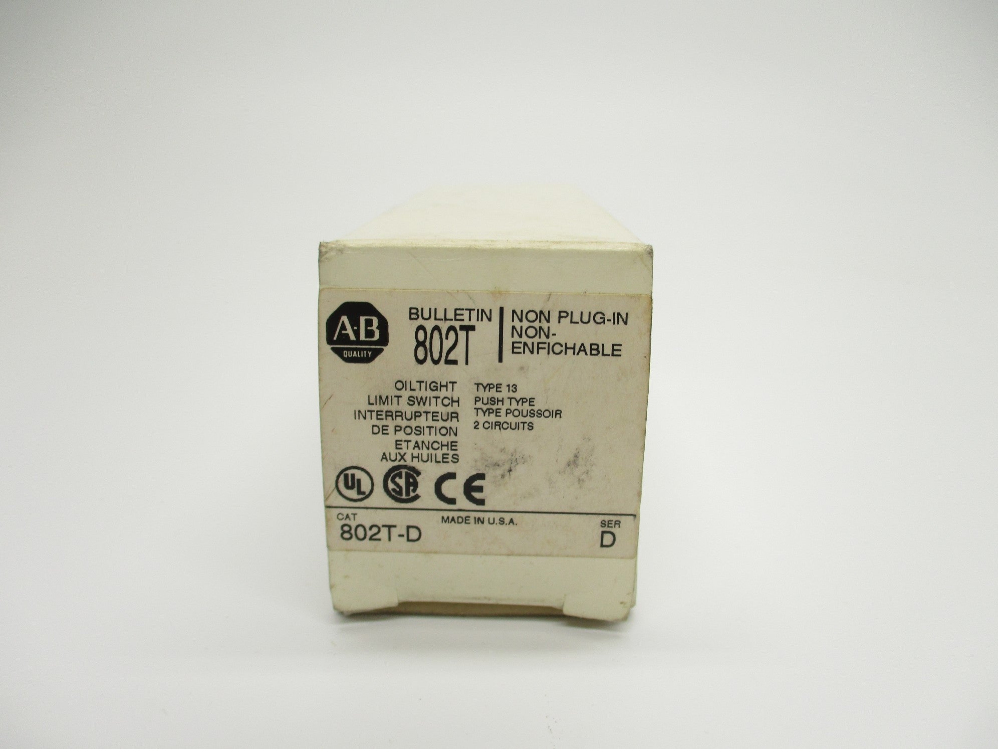 ALLEN BRADLEY 802T-D SER. D 72-120VAC 60A (WH) NSMP