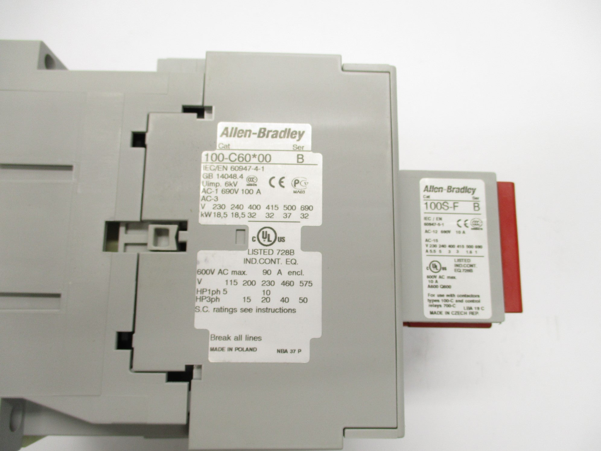 ALLEN BRADLEY 100S-C60D14C SER. B 110/120V (BR/WH) NSMP