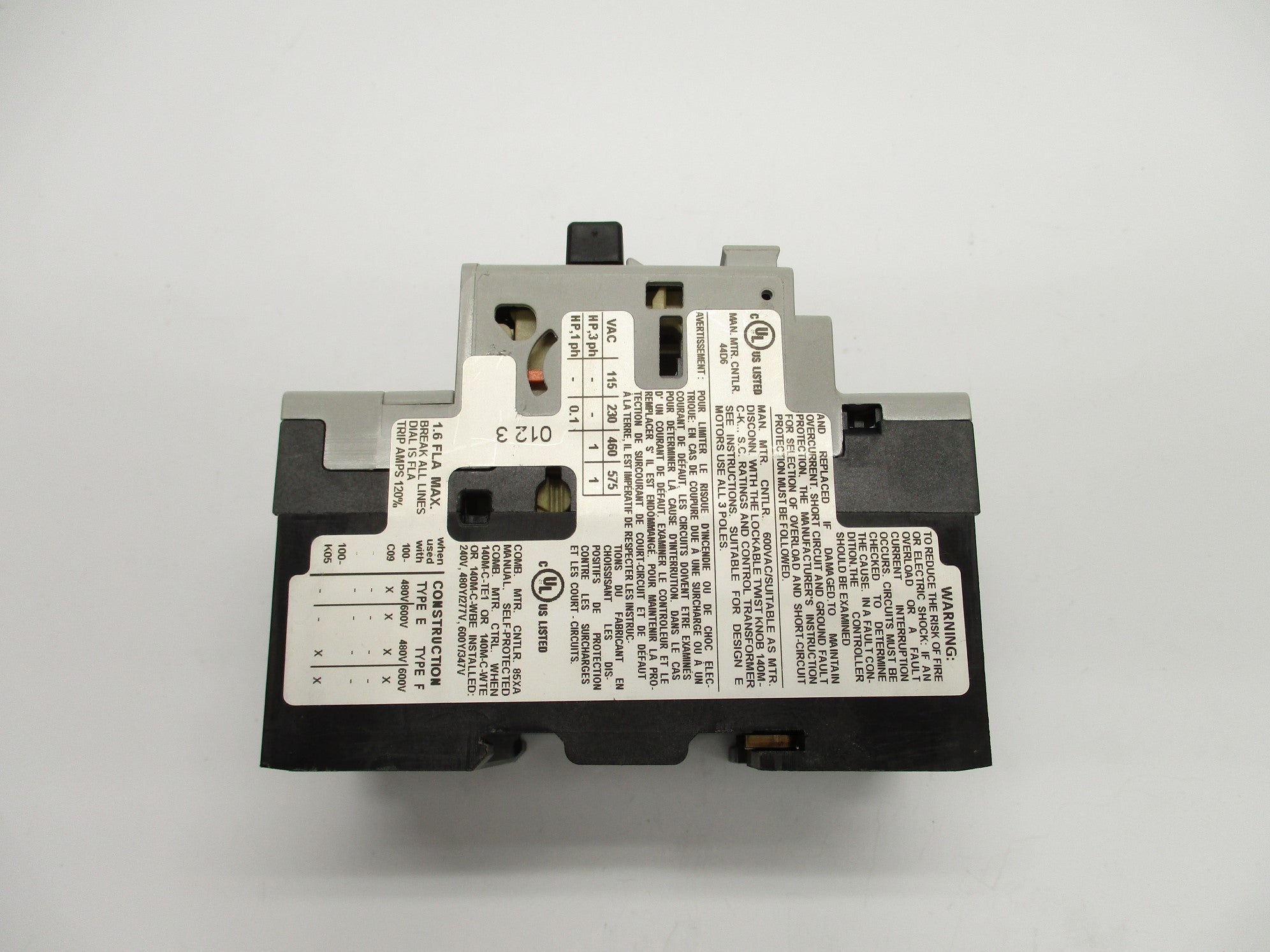 ALLEN BRADLEY 140M-C2E-B16 SER. C 690V 1.0-1.6A NSNP