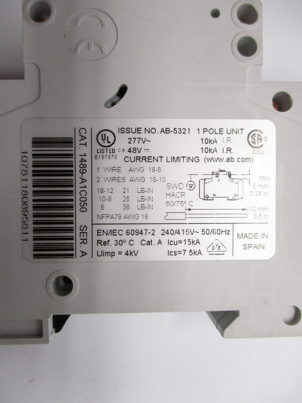 ALLEN BRADLEY 1489-A1C050 SER. A 277V 5A NSNP