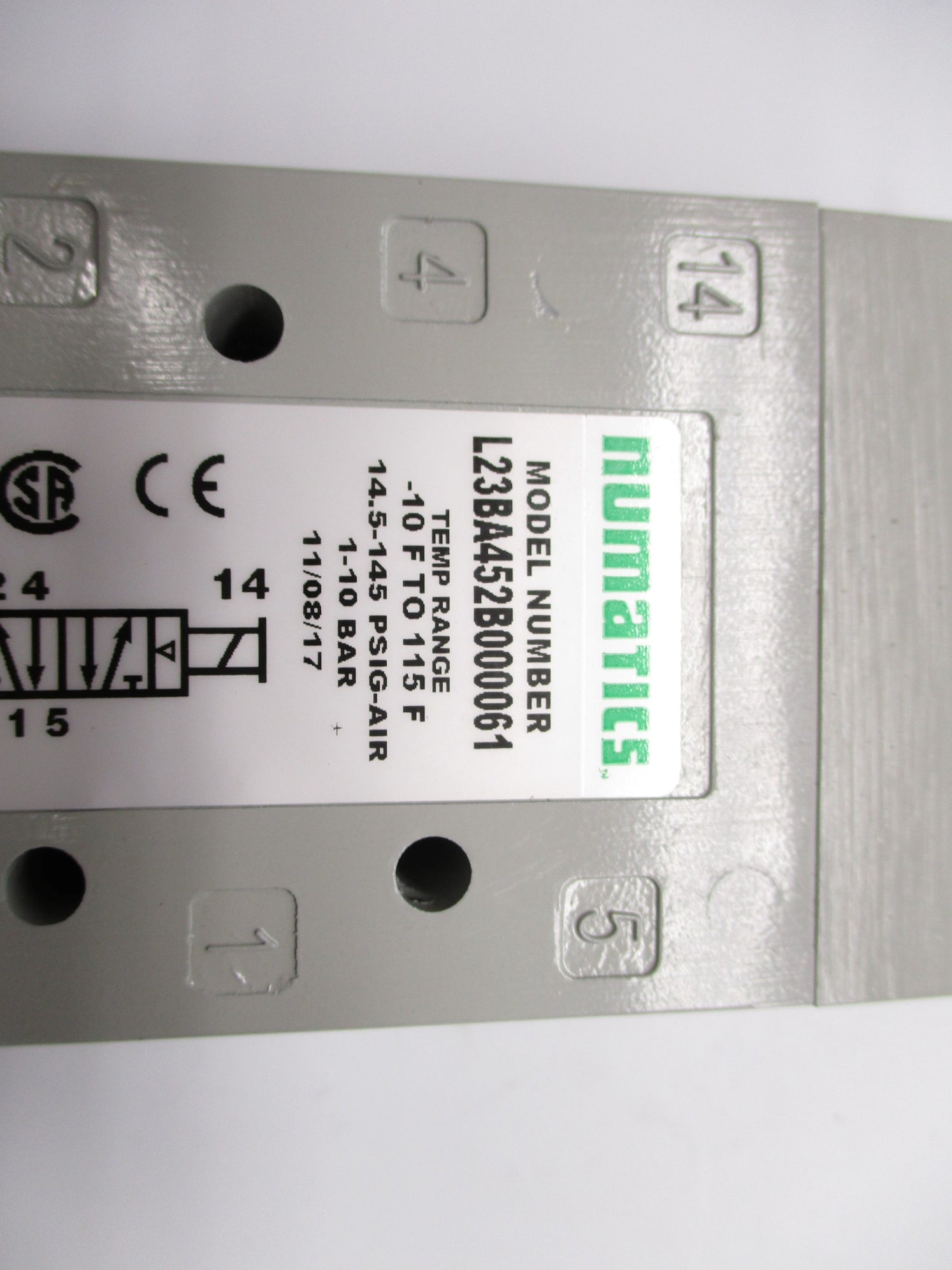 NUMATICS L23BA452B000061 24VDC 0.15A 14.5-145PSI NSNP