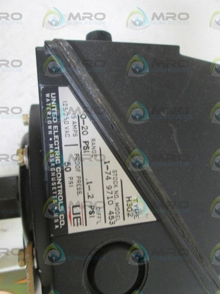 UNITED ELECTRIC PRESSURE CONTROLLER H302-453 NSNP