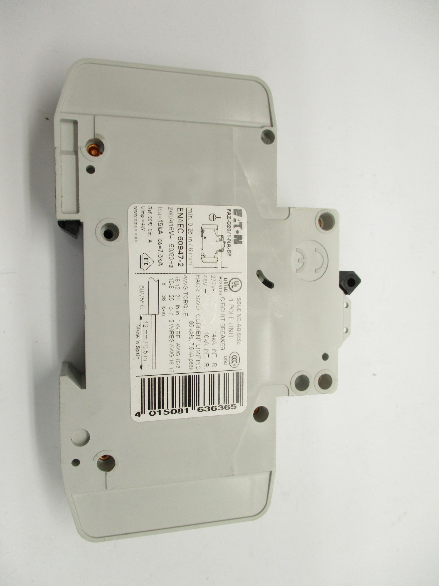 EATON FAZ-C20/1-NA-SP 277V 20A NSNP