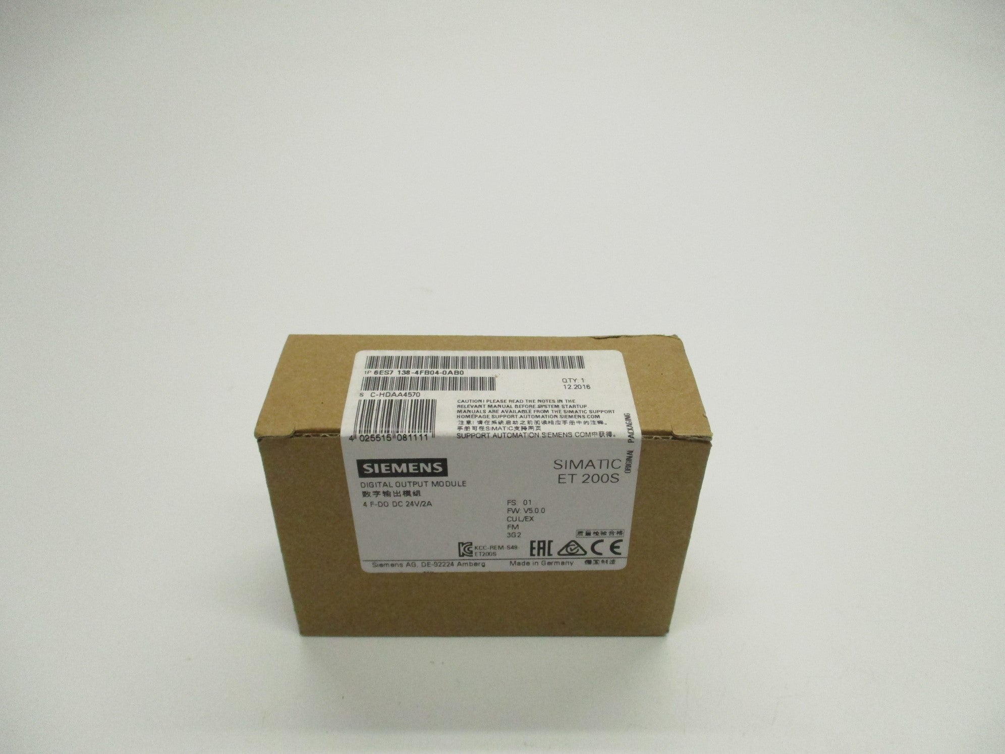 SIEMENS 6ES7138-4FB04-0AB0 24VDC 2A NSFS