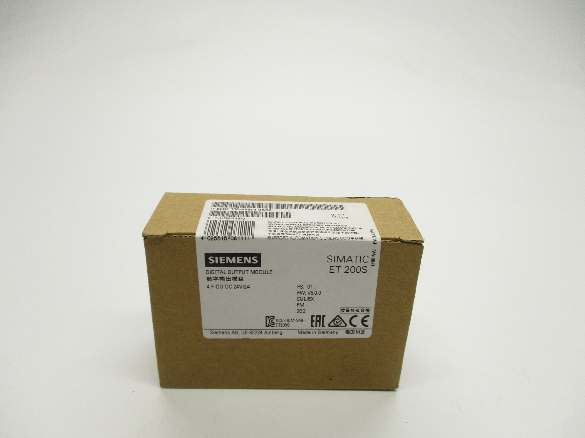 SIEMENS 6ES7138-4FB04-0AB0 24VDC 2A NSFS