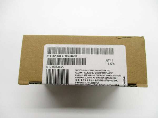 SIEMENS 6ES7138-4FB04-0AB0 24VDC 2A NSFS