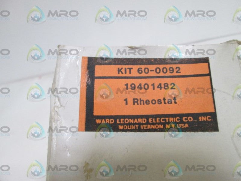 WARD LEONARD ELECTRIC RHEOSTAT 60-0092 NSMP