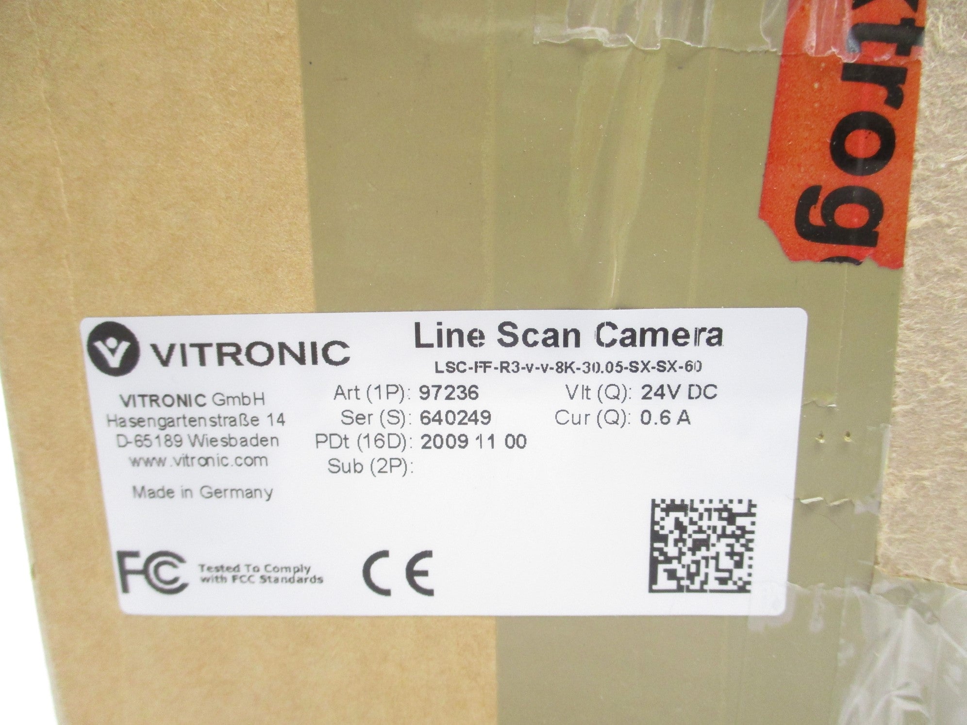 VITRONIC LSC-FF-R3-V-V-8K-30.05-SX-SX-60 (AS PICTURED) NSMP