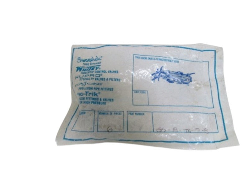 LOT OF 2 SWAGELOK SS-8-TTA-7-8 NSNP IN BAG