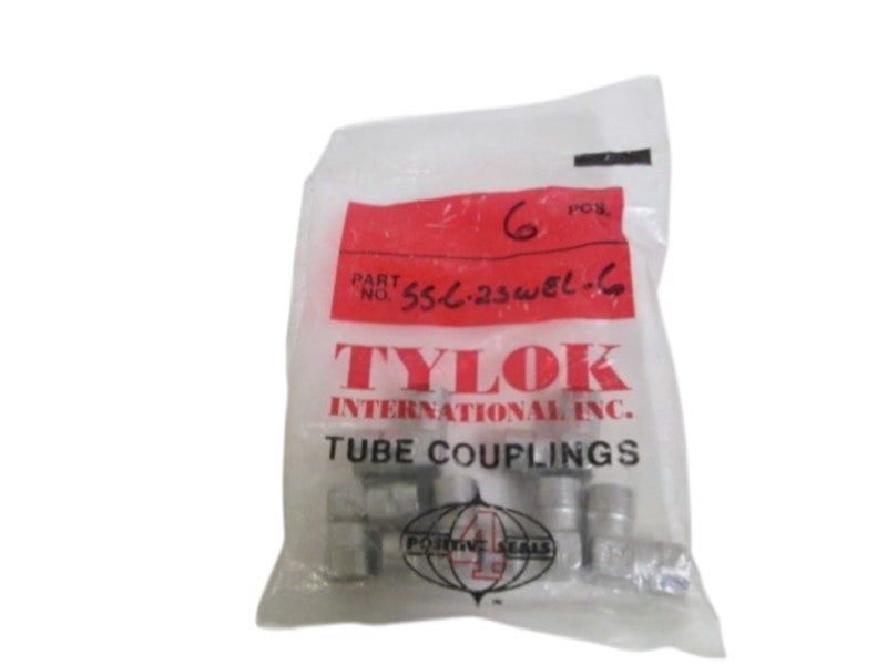 LOT OF 6 TYLOK INTERNATIONAL TUBE COUPLING SS-6-23WEL-6 NSMP