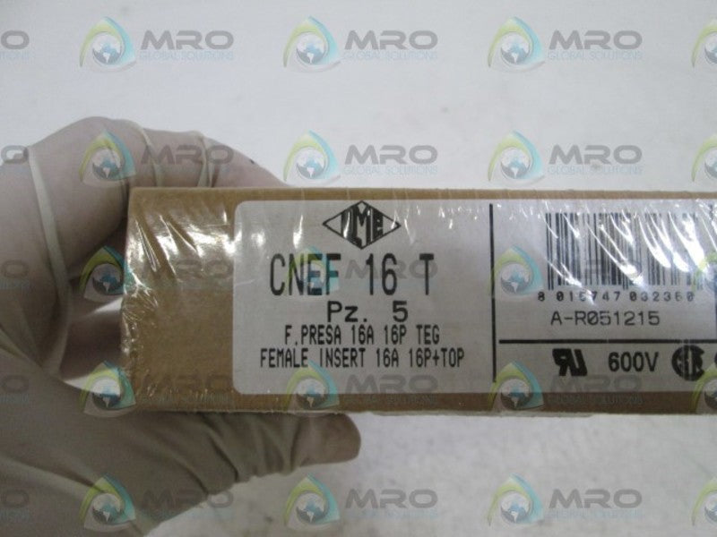 LOT OF 5 ILME FEMALE CONNECTOR CNEF 16 T ORIGINAL PACKAGE