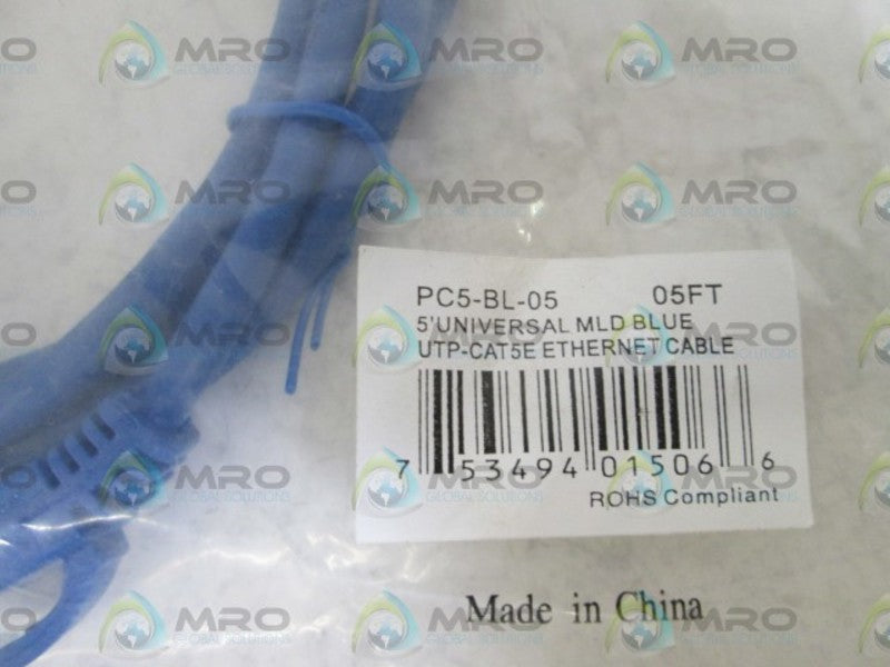 JDI TECHNOLOGIES UTP-CAT5E ETHERNET CABLE PC5-BL-05 NSMP