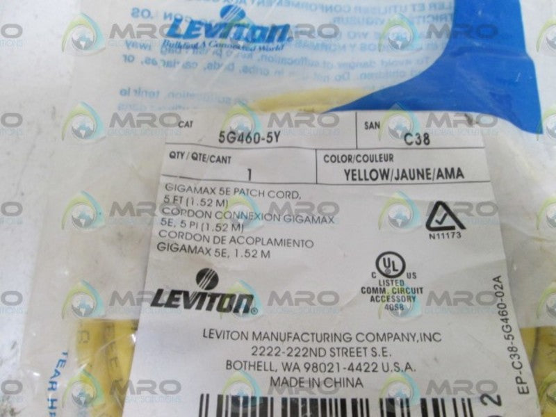 LEVITON CORD 5G460-5Y NSMP