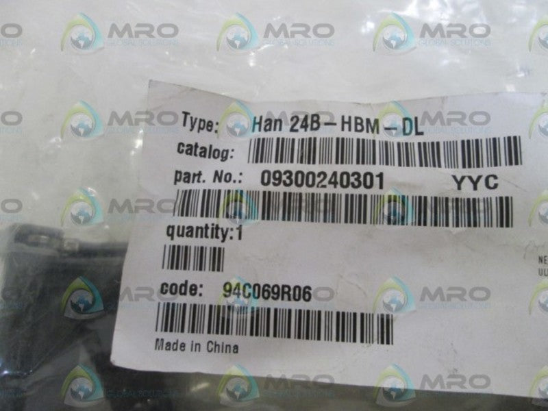 HARTING CONNECTOR HOUSING  Han 24B-HBM-DL / 09300240301 NSMP