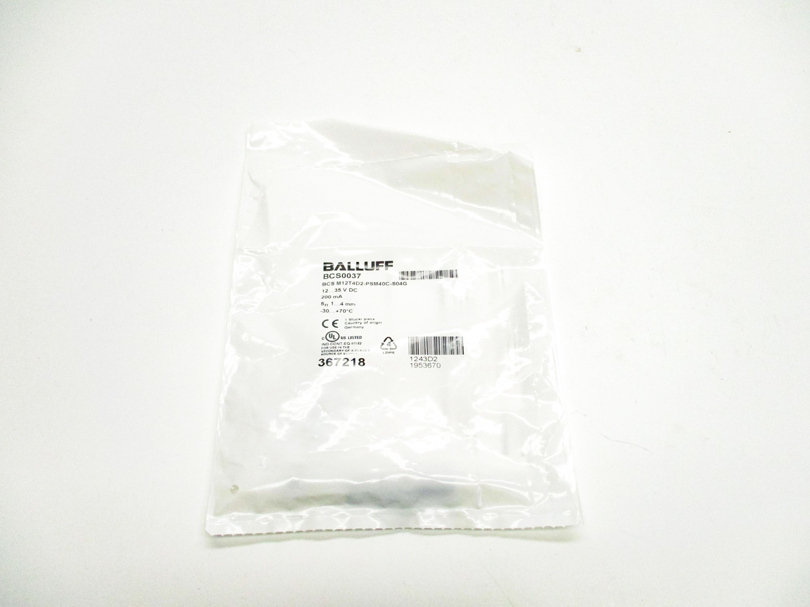 BALLUFF BCSM12T4D2-PSM40C-S04G BCS0037 12-35VDC NSMP