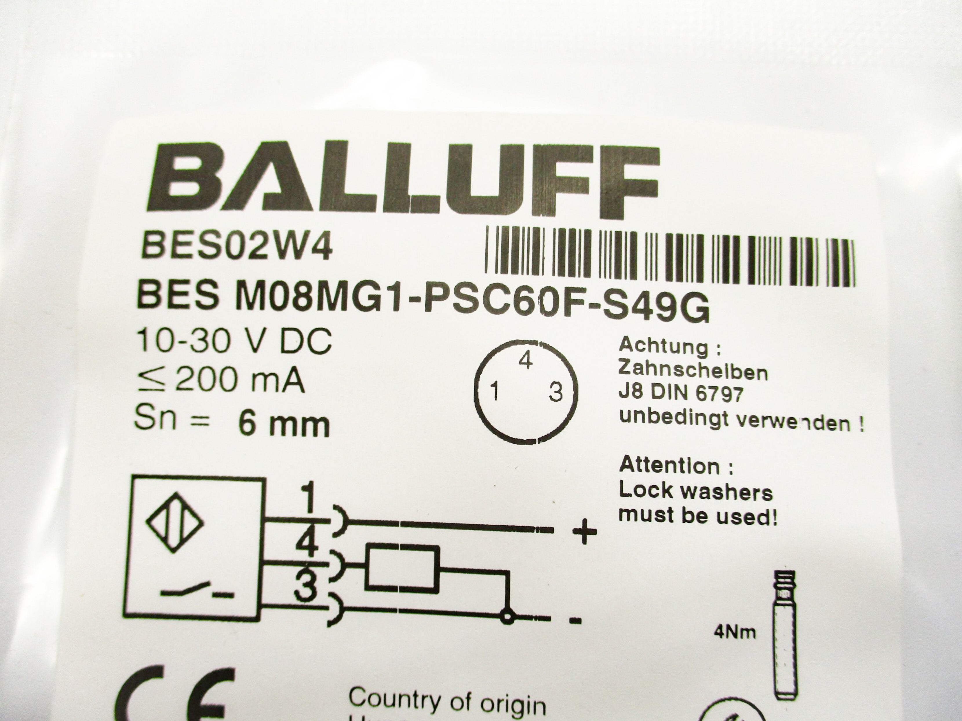 BALLUFF BESM08MG1-PSC60F-S49G 10-30VDC NSMP