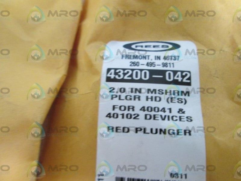 LOT OF 2 REES RED PLUNGER 43200-042 NSNP
