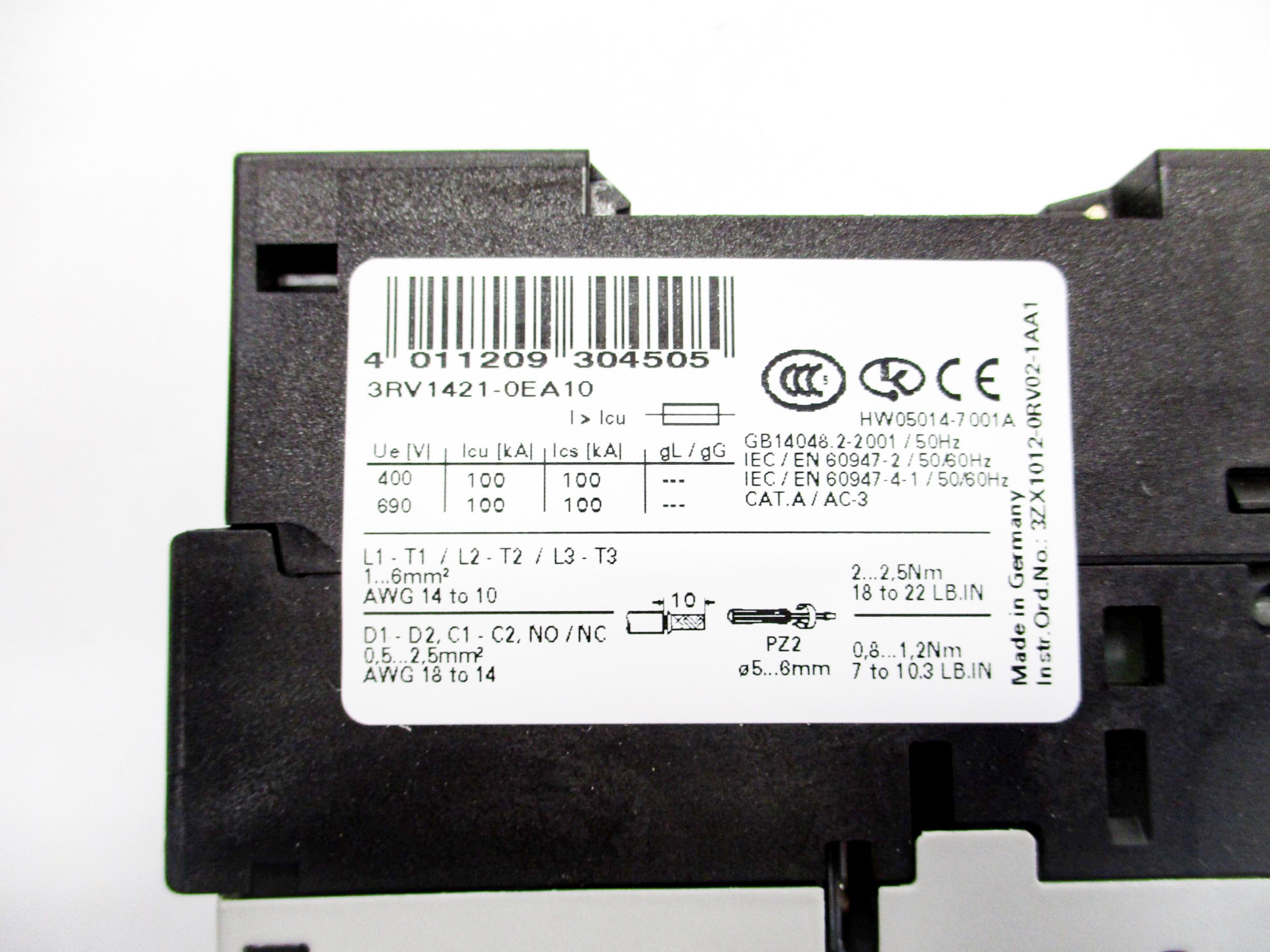 SIEMENS 3RV1421-0EA10 0.28-0.4A 690V NSMP