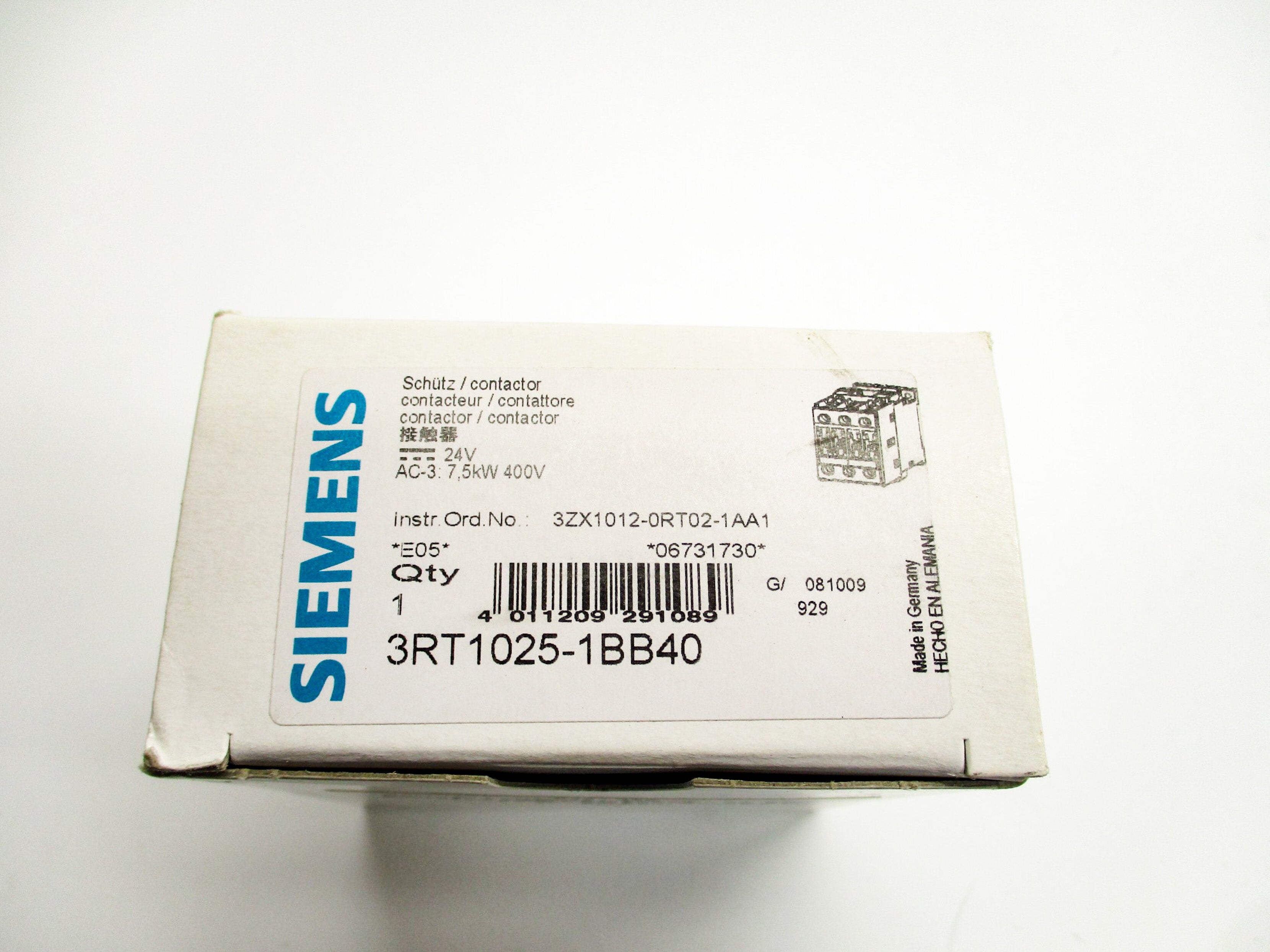 SIEMENS 3RT1025-1BB40 24VDC 40A NSMP