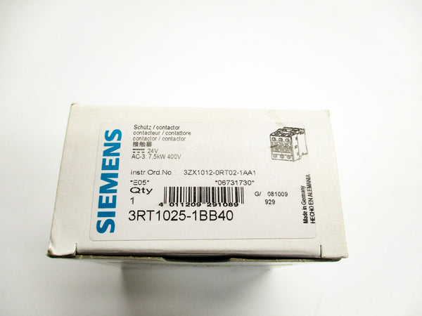 SIEMENS 3RT1025-1BB40 24VDC 40A NSMP