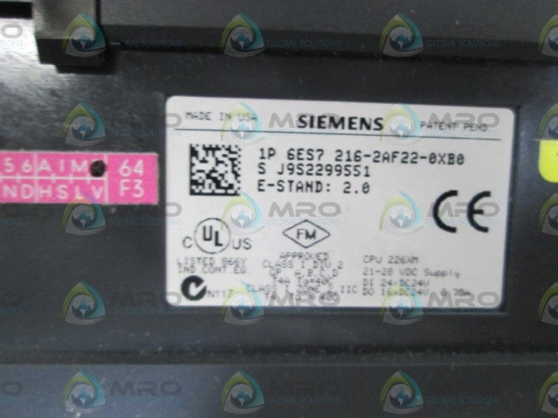 SIEMENS PLC 6ES7 216-2AF22-0XB0 NSNP
