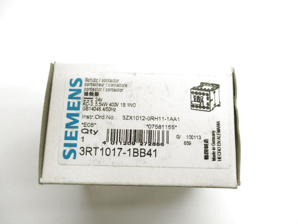 SIEMENS 3RT1017-1BB41 24VDC NSMP
