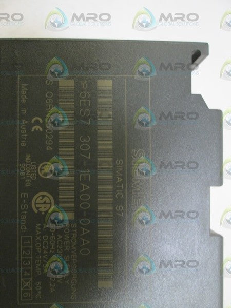 SIEMENS POWER SUPPLY 6ES7 307-1EAA00-0AA0 UNMP