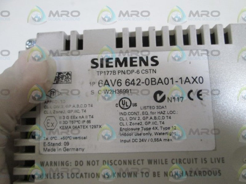 SIEMENS TOUCH PANEL 6AV6 642-0BA01-1AX0 UNMP