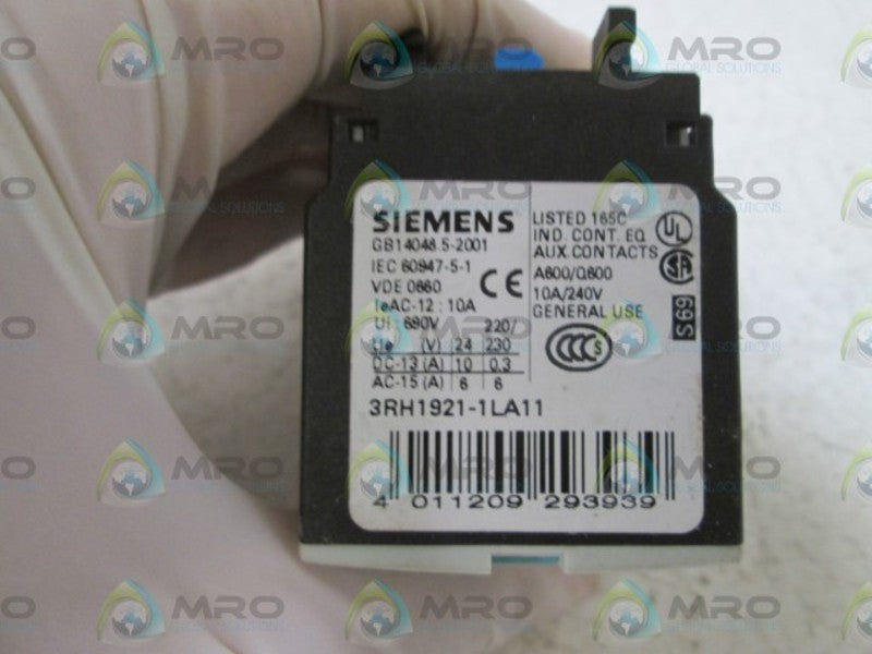 SIEMENS AUX. CONTACT 3RH1921-1LA11 NSNP