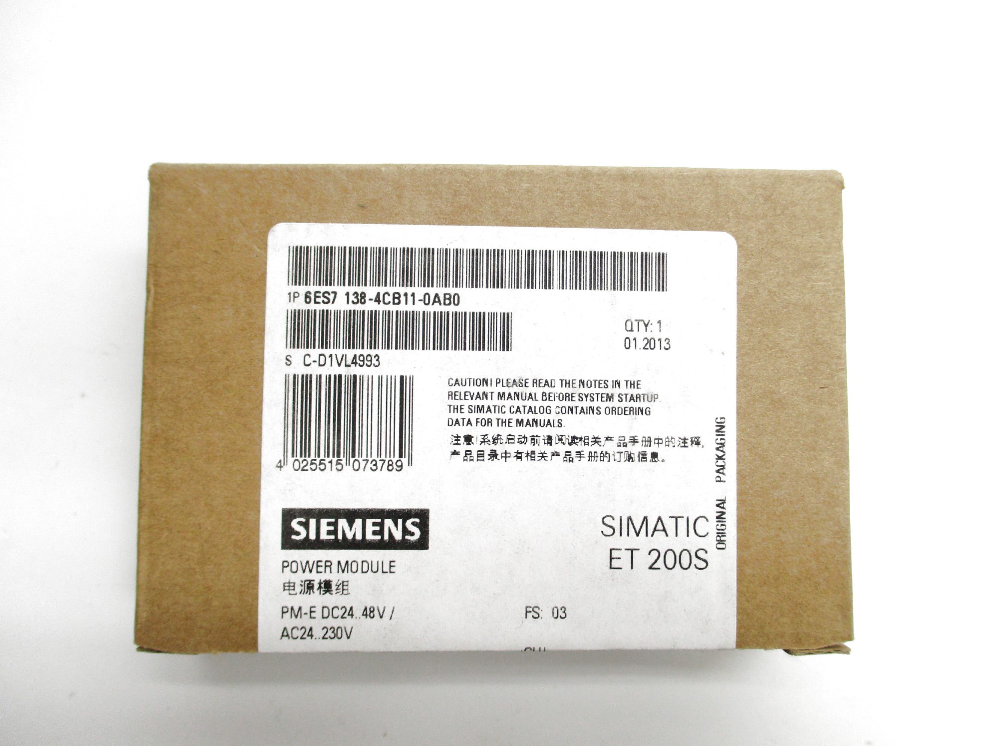 SIEMENS 6ES7138-4CB11-0AB0 24-230VAC NSFS