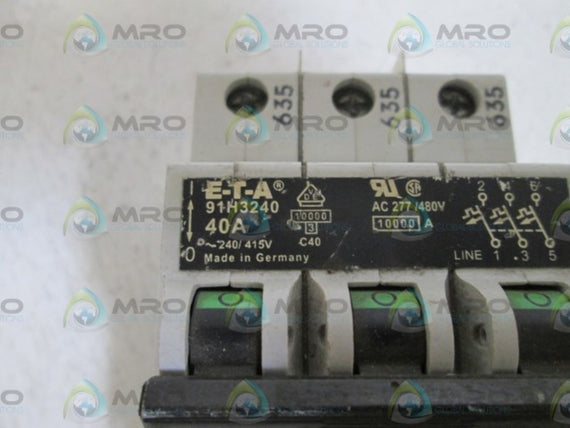 E-T-A CIRCUIT BREAKER 40A 91H3240  UNMP