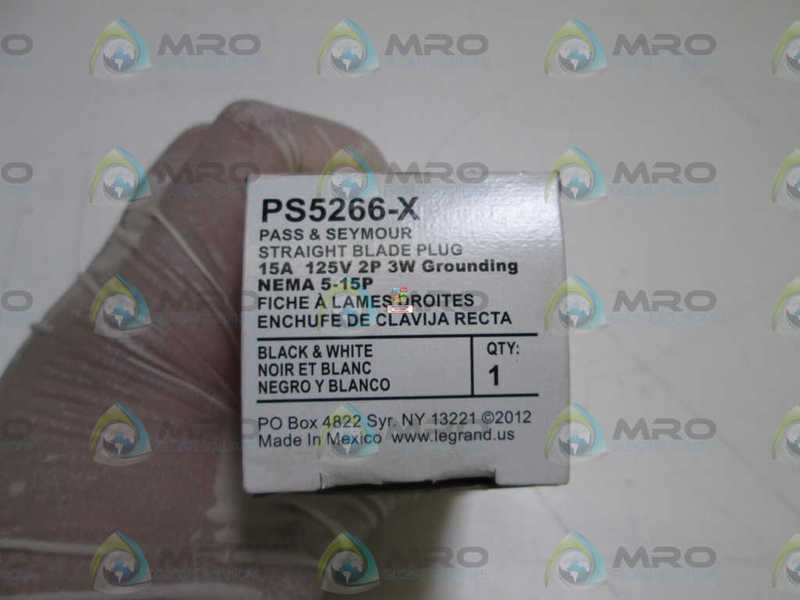 PASS & SEYMOUR PS5266-X STRAIGHT BLADE PLUG  NSMP