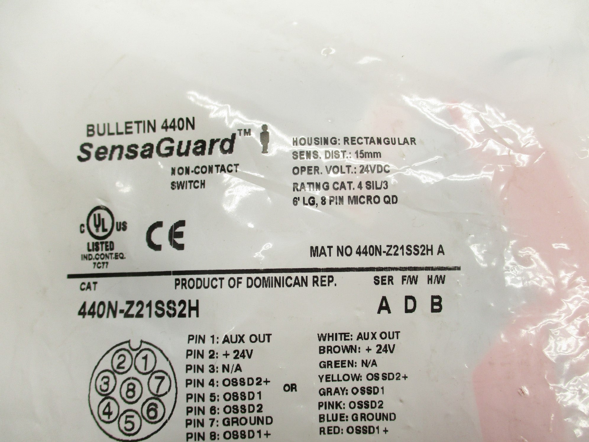ALLEN BRADLEY 440N-Z21SS2H SER. A F/W D 24VDC NSMP