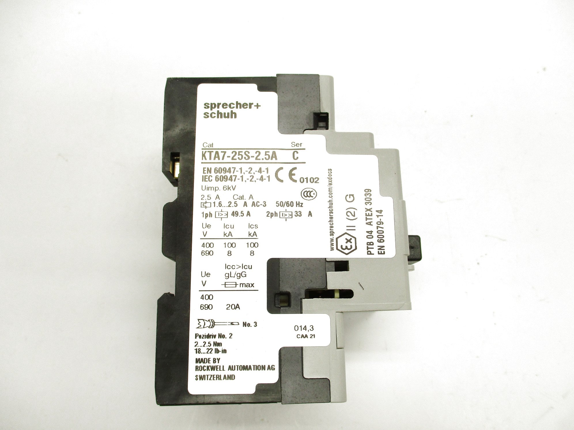 SPRECHER+SCHUH KTA7-25S-2.5A SER. C 1.6-2.5A 690V NSMP