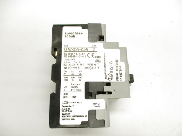 SPRECHER+SCHUH KTA7-25S-2.5A SER. C 1.6-2.5A 690V NSMP