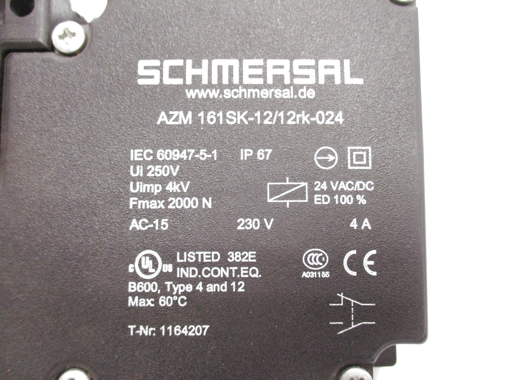 SCHMERSAL AZM161SK-12/12RK-024 250V 4A (NO KEY) NSNP