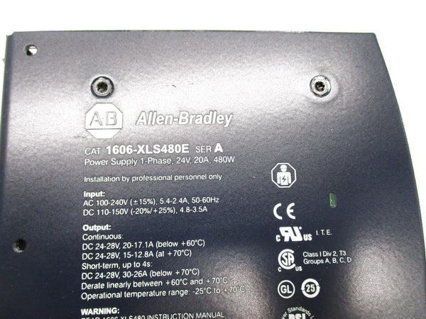 ALLEN BRADLEY 1606-XLS480E SER. A 100-240VAC 5.4-2.4A NSMP